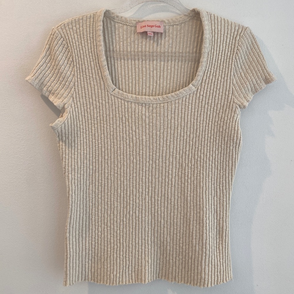 Lisa Says Gah Zoey Top 3X Ivory